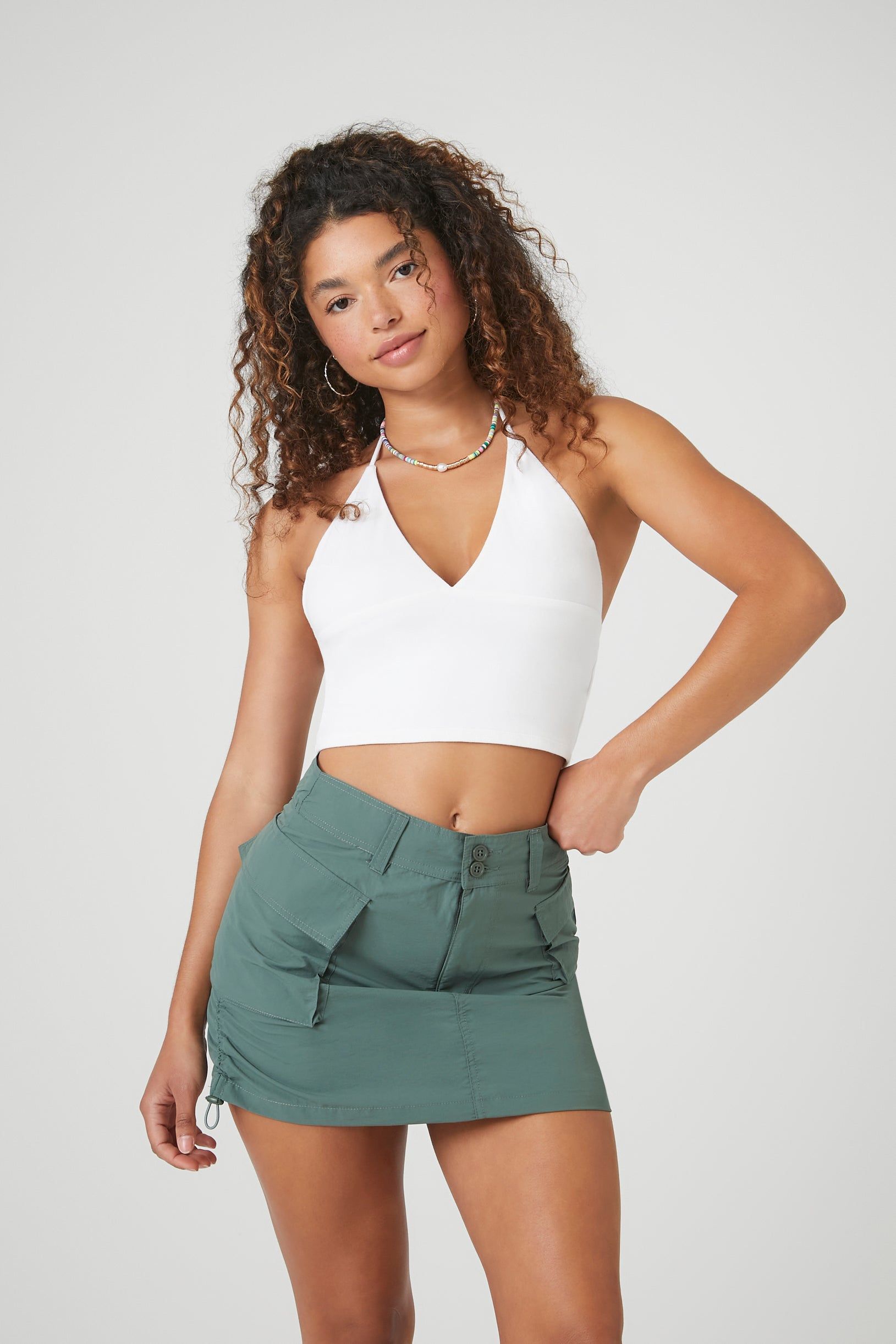Drawstring Cargo Mini Skirt sold by Urban Planet