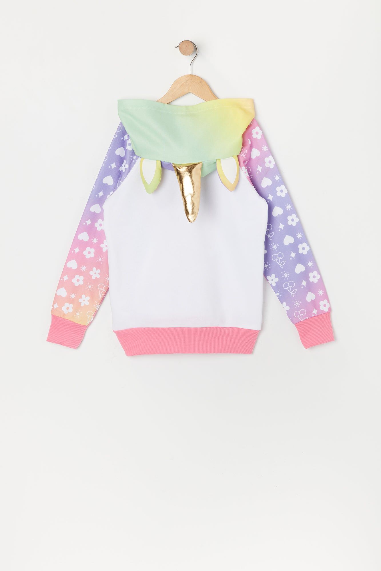 Girls Rainbow Unicorn Character Hoodie sold by Urban Planet product image thumbnail 2