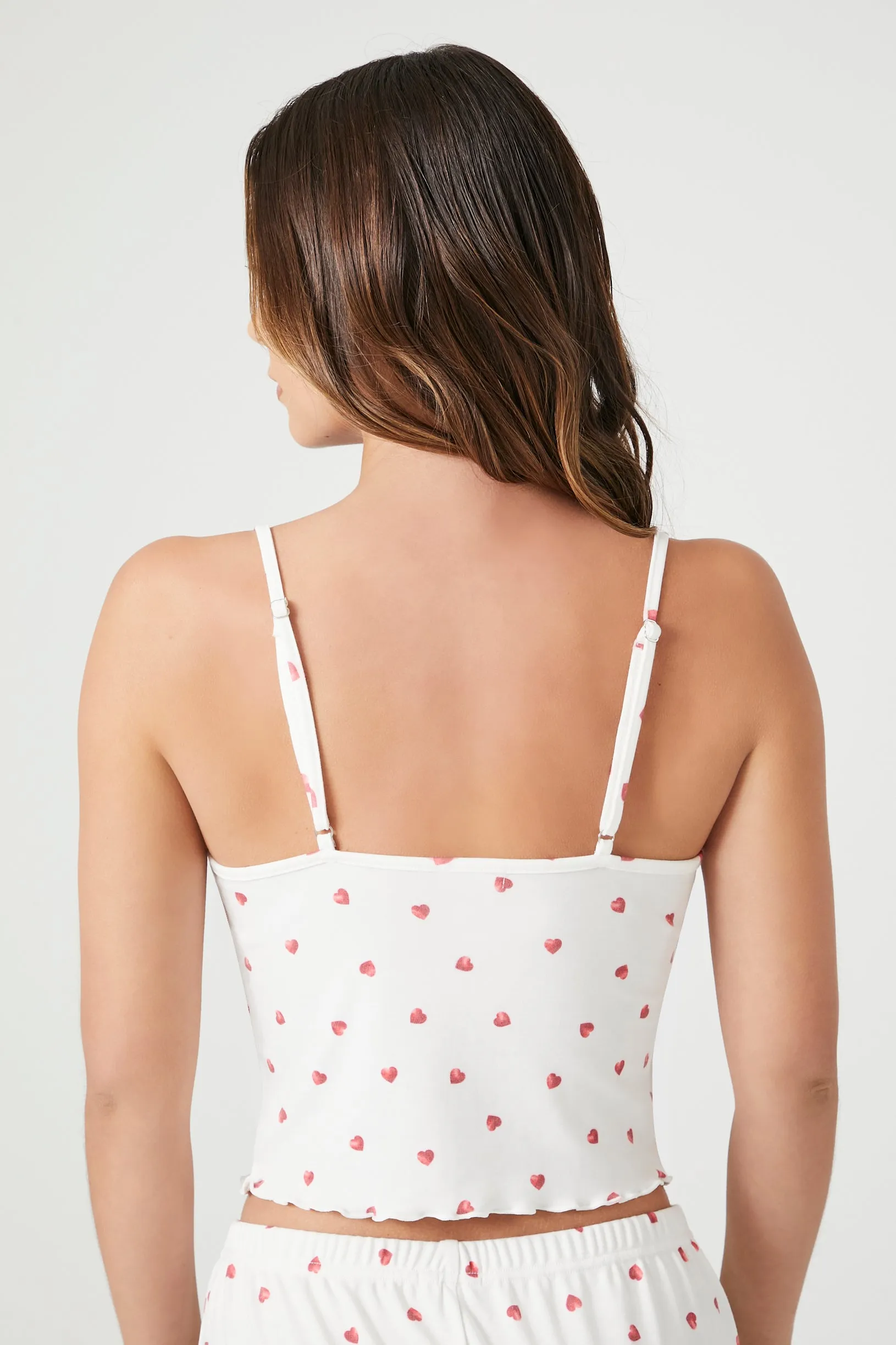 Heart Print Lace Trim Pajama Cami sold by Urban Planet product image thumbnail 4