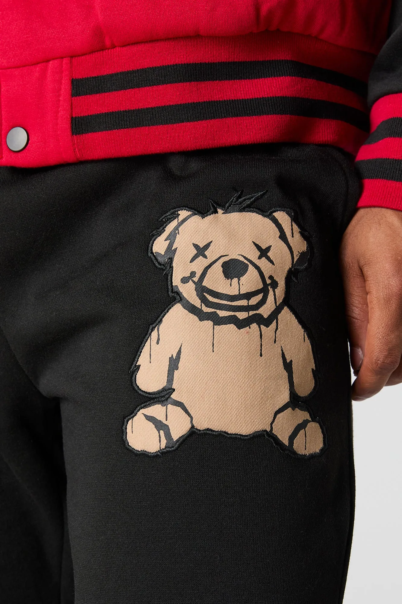 Bear Embroidered Fleece Varsity Sweatpant sold by Urban Planet product image thumbnail 4