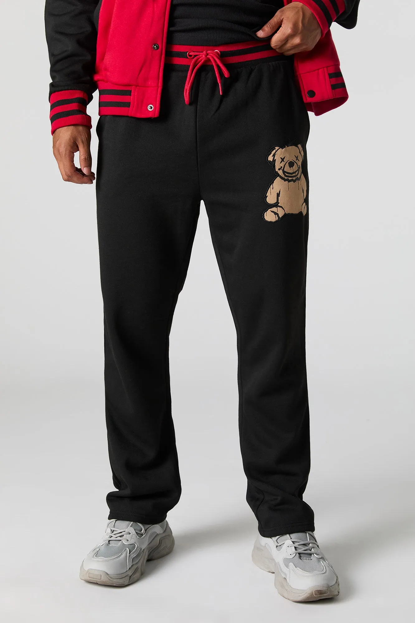 Bear Embroidered Fleece Varsity Sweatpant sold by Urban Planet