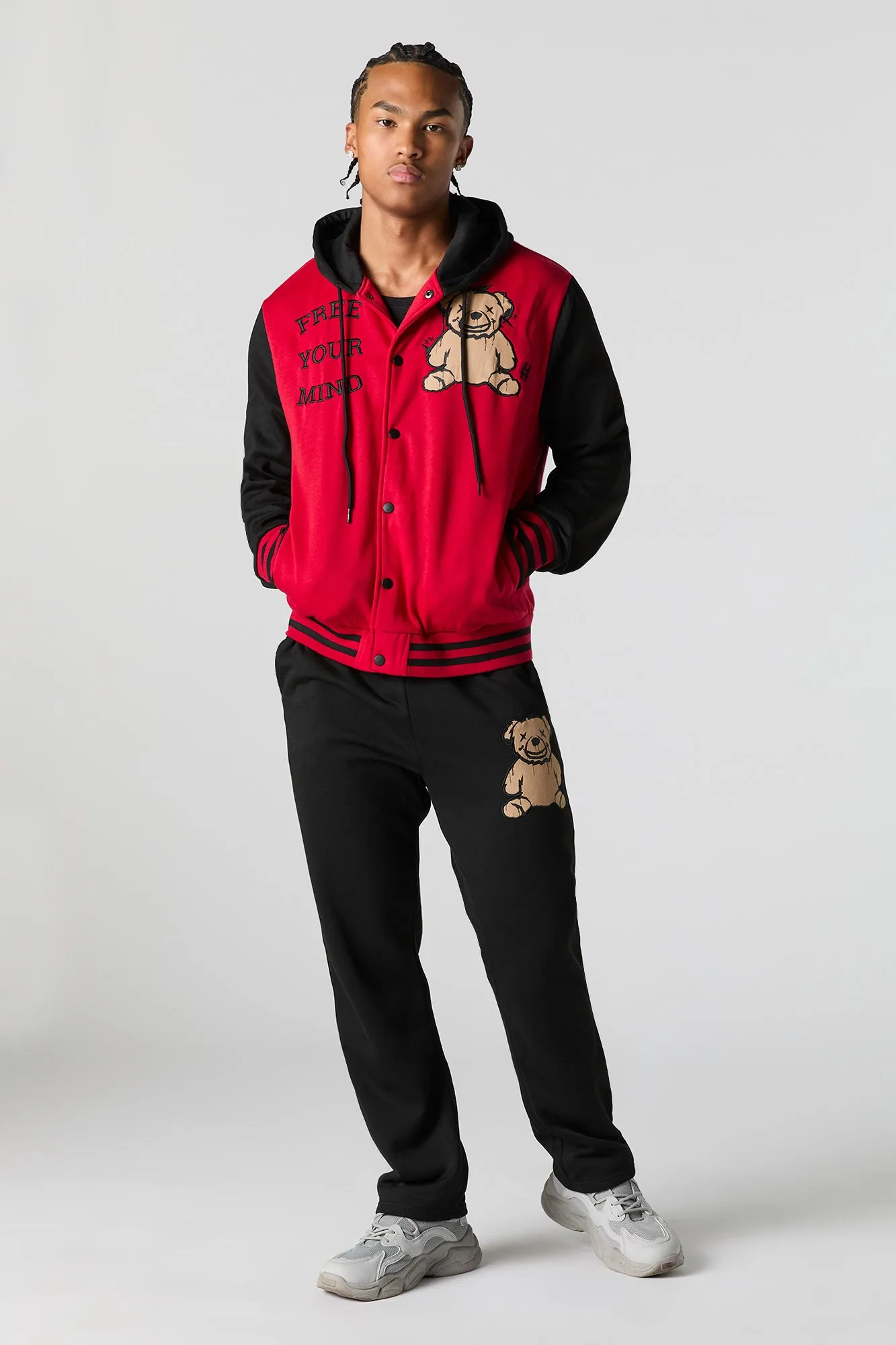 Bear Embroidered Fleece Varsity Sweatpant sold by Urban Planet product image thumbnail 2