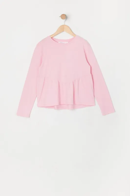Girls Long Sleeve Peplum Top sold by Urban Planet