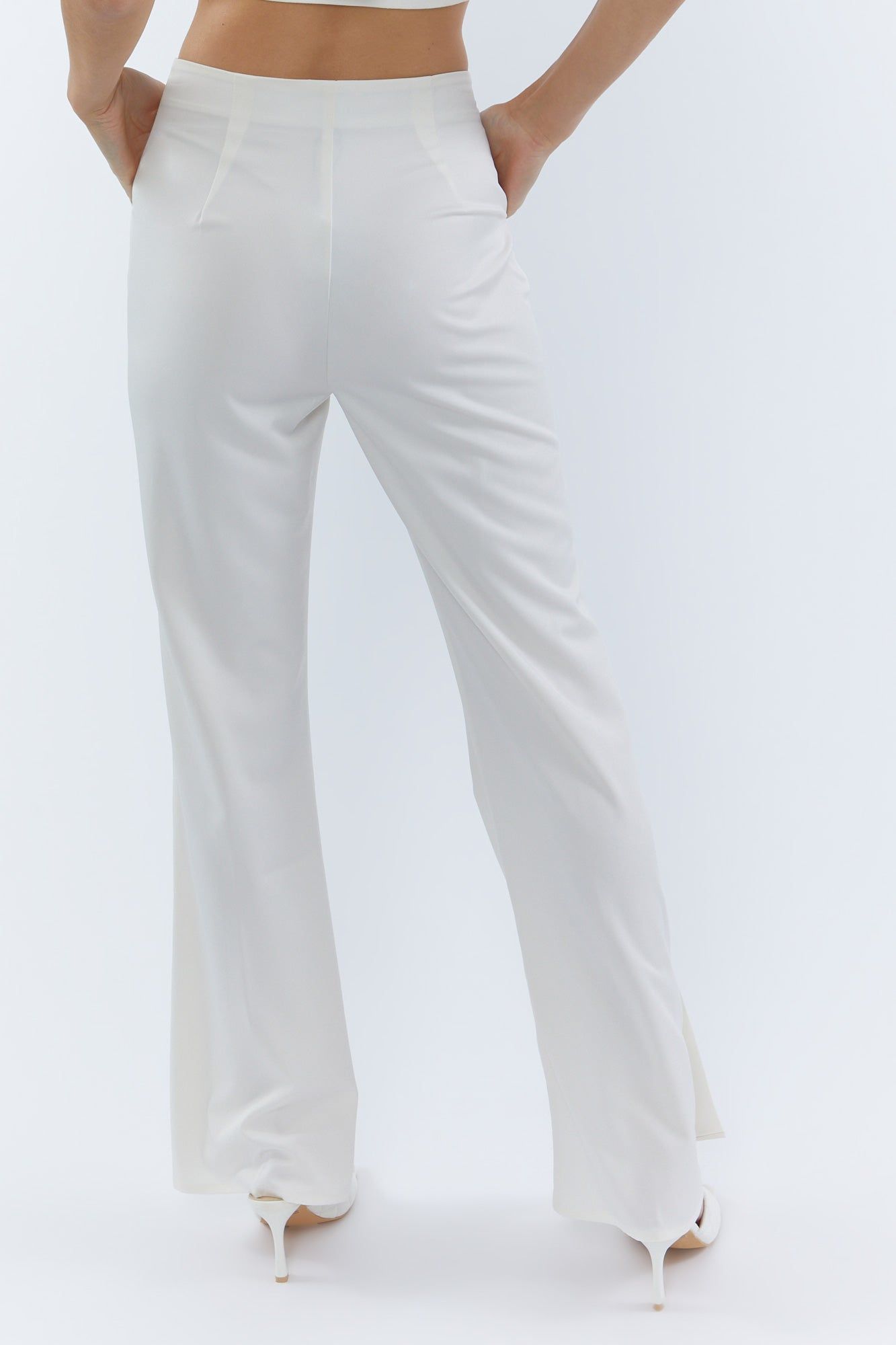 Pantalon habillé à jambe évasée ivoire sold by Urban Planet product image thumbnail 4