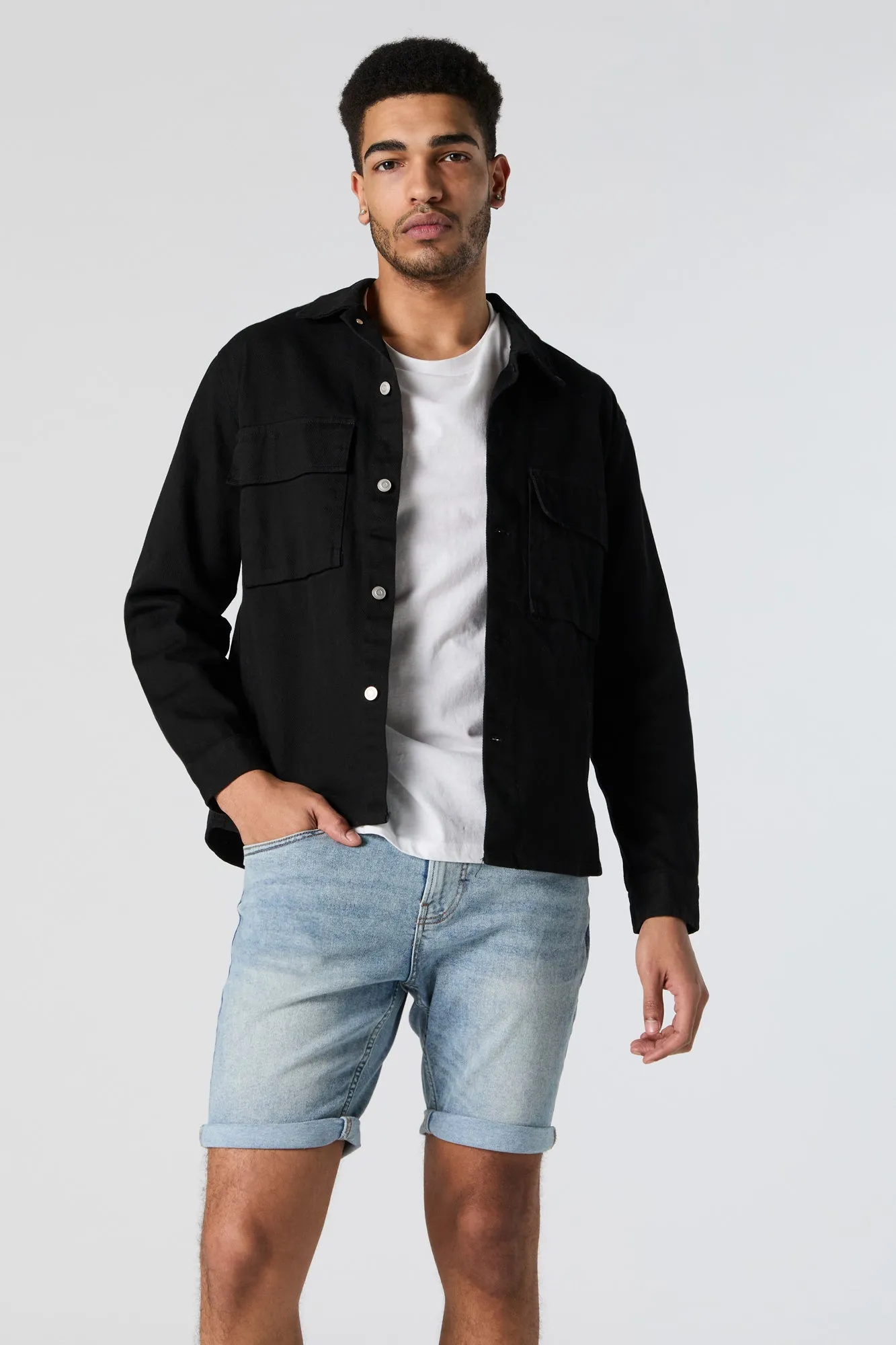 Slim Leg Light Enzyme Rolled Jean Short sold by Urban Planet product image thumbnail 4