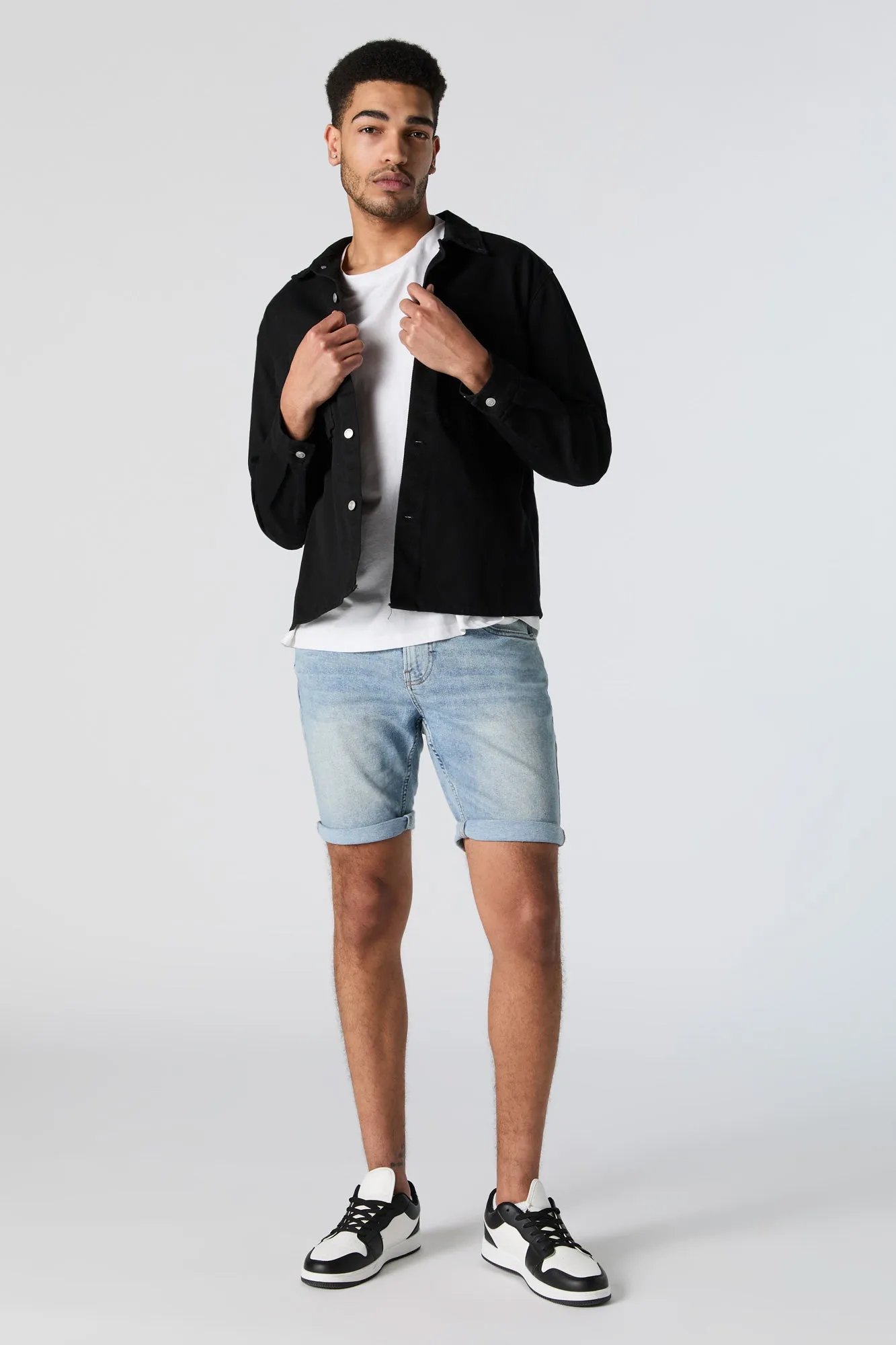 Slim Leg Light Enzyme Rolled Jean Short sold by Urban Planet product image thumbnail 3