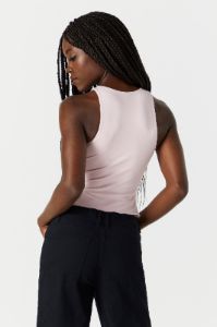 Pink Contour High Neck Tank sold by Urban Planet