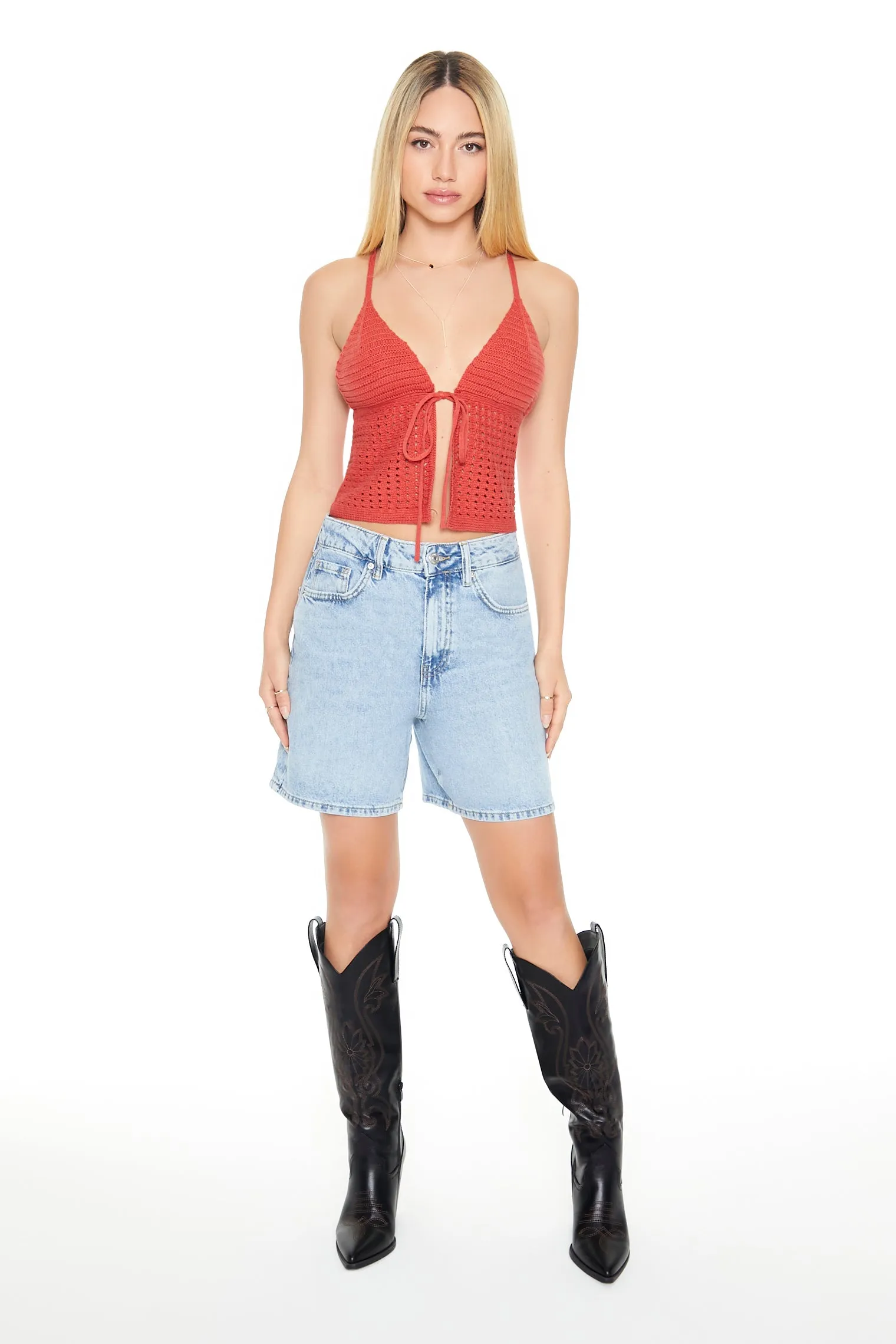 Camisole en tricot crocheté avec attache sold by Urban Planet product image thumbnail 3