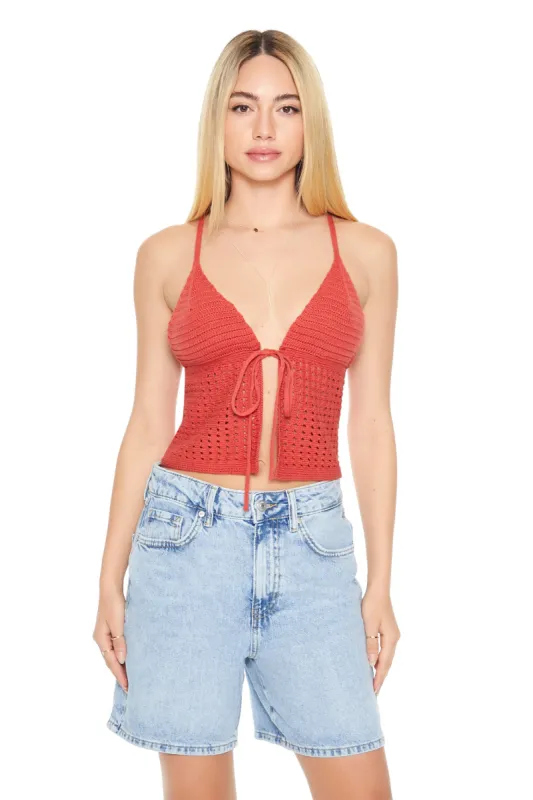Camisole en tricot crocheté avec attache sold by Urban Planet