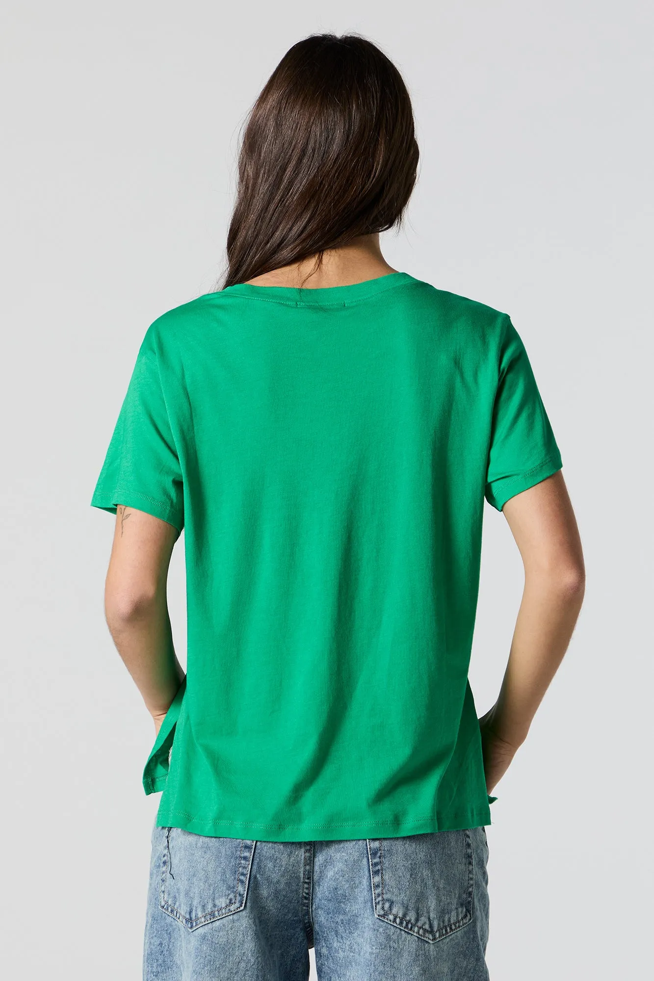 Oversized V-Neck T-Shirt sold by Urban Planet product image thumbnail 2
