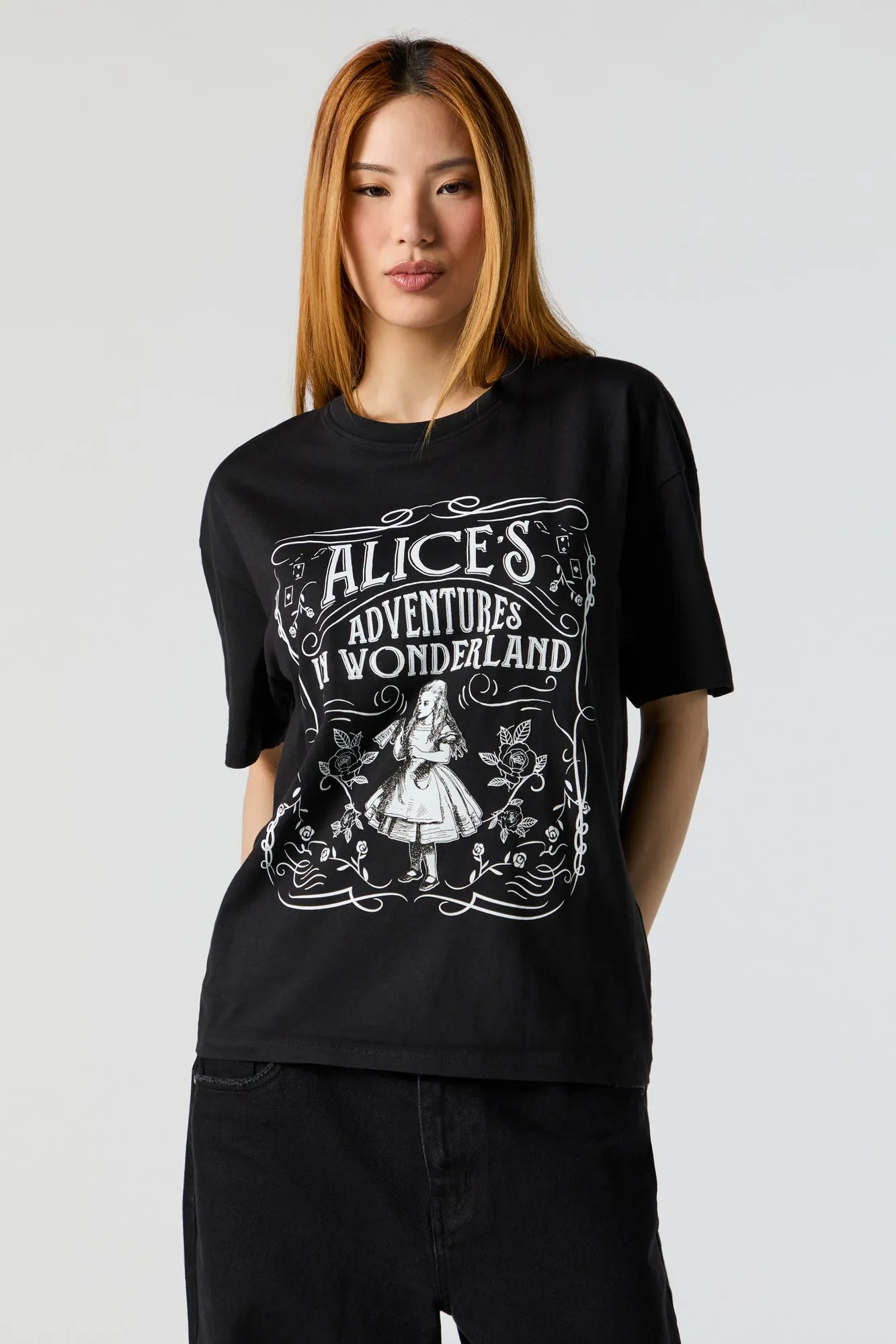 Alice In Wonderland Graphic Boyfriend T-Shirt sold by Urban Planet product image thumbnail 2