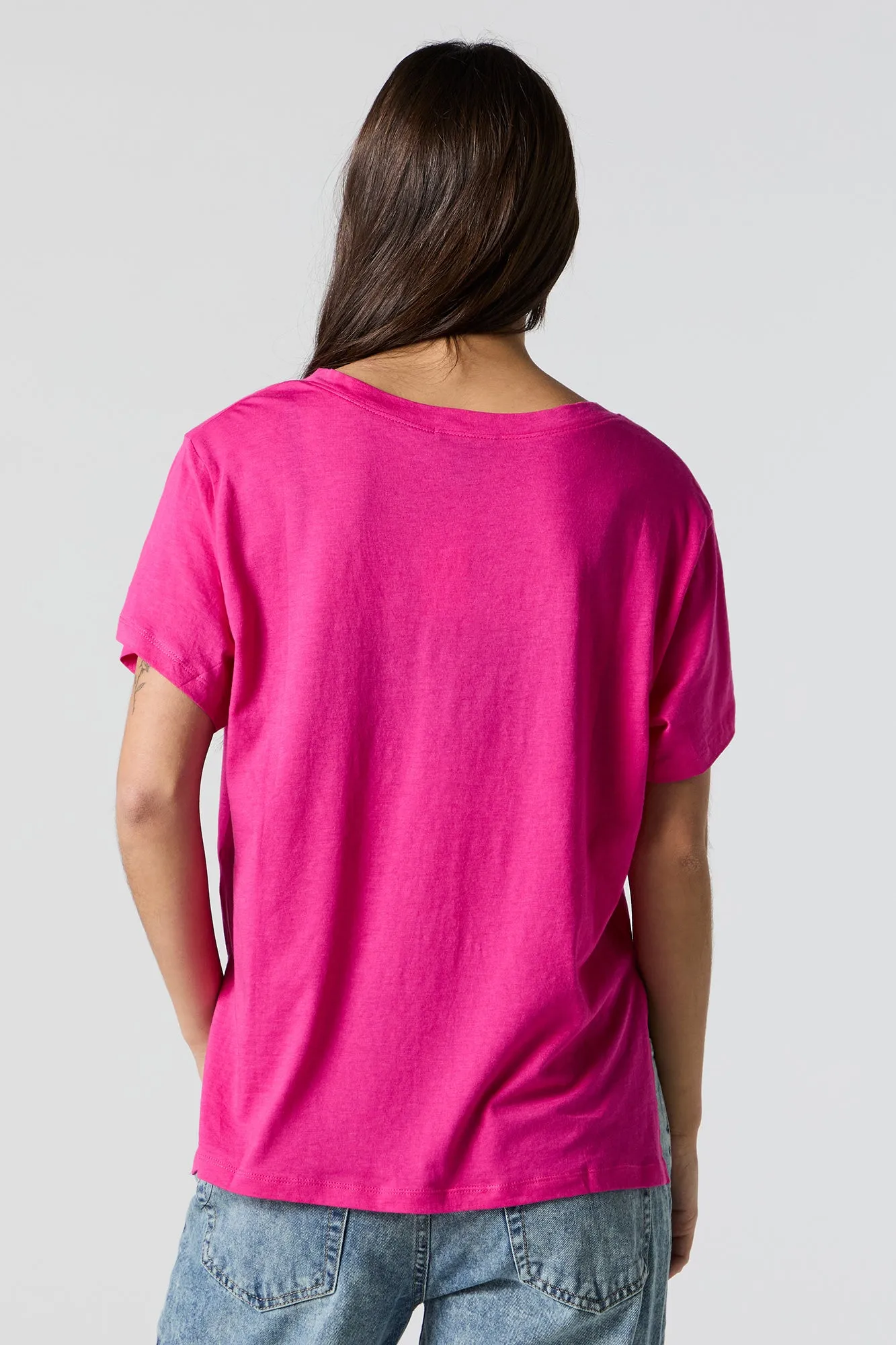 Oversized V-Neck T-Shirt sold by Urban Planet product image thumbnail 5