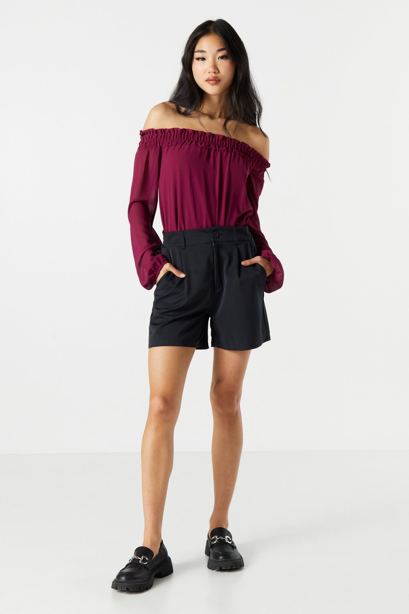 Chiffon Off Shoulder Bodysuit sold by Urban Planet product image thumbnail 8