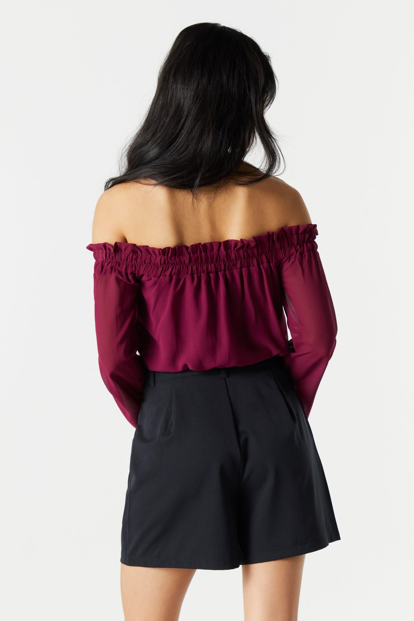 Chiffon Off Shoulder Bodysuit sold by Urban Planet product image thumbnail 7