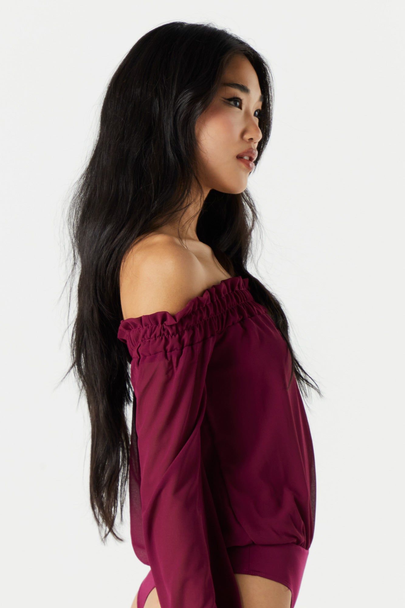 Chiffon Off Shoulder Bodysuit sold by Urban Planet product image thumbnail 10