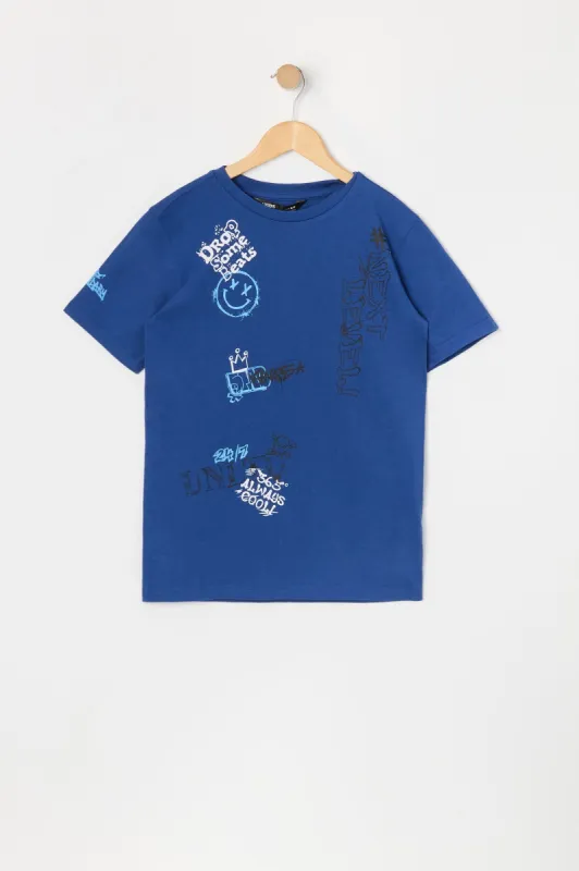 T-shirt à imprimé de graffiti pour garçons sold by Urban Planet