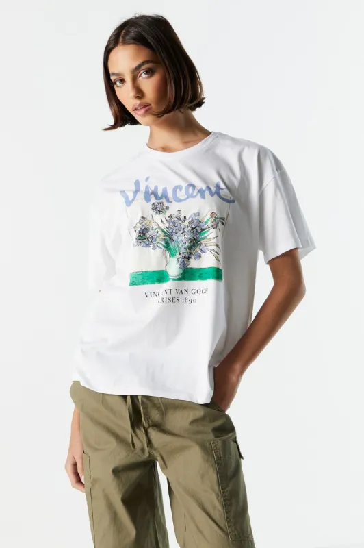 White Vincent Graphic Boyfriend T-Shirt sold by Urban Planet
