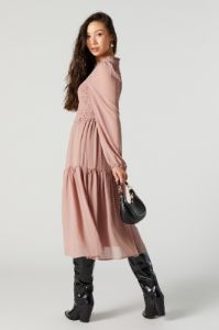 Chiffon Long Sleeve Midi Dress sold by Urban Planet