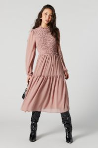 Chiffon Long Sleeve Midi Dress sold by Urban Planet