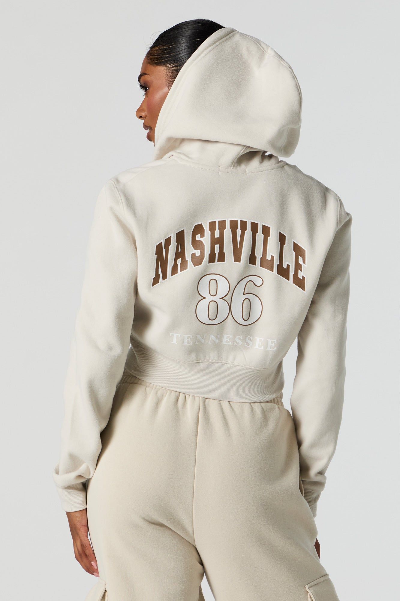 Nashville Twill Embroidered Cropped Hoodie sold by Urban Planet product image thumbnail 2