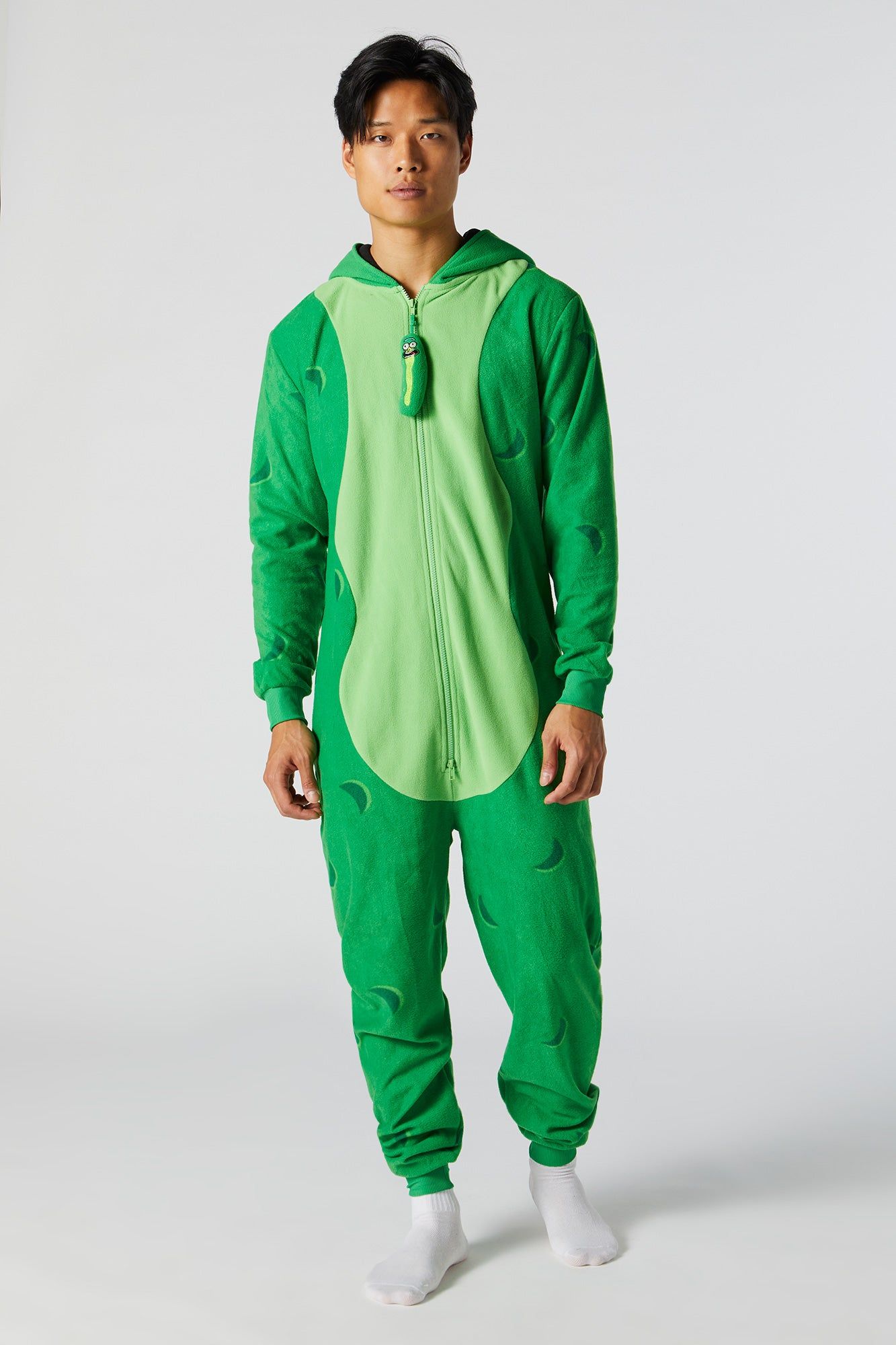 Plush 3D Pickle Rick Onesie sold by Urban Planet