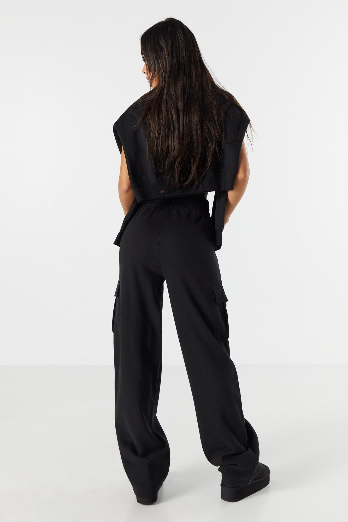 Fleece Wide Leg Cargo Pant sold by Urban Planet product image thumbnail 3