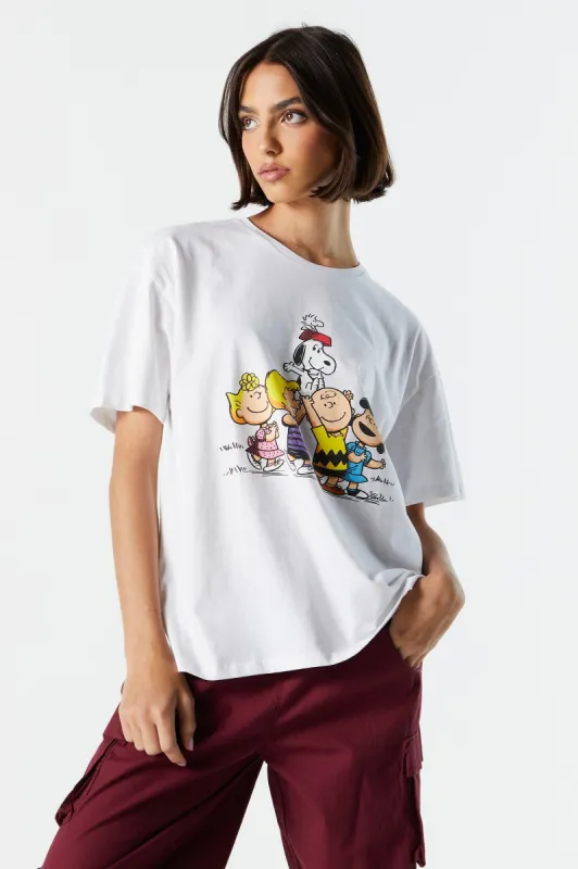 White Peanuts Graphic Boyfriend T-Shirt sold by Urban Planet