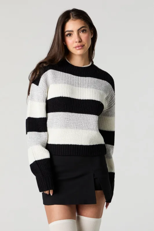 Wide Striped Ribbed Knit Sweater sold by Urban Planet