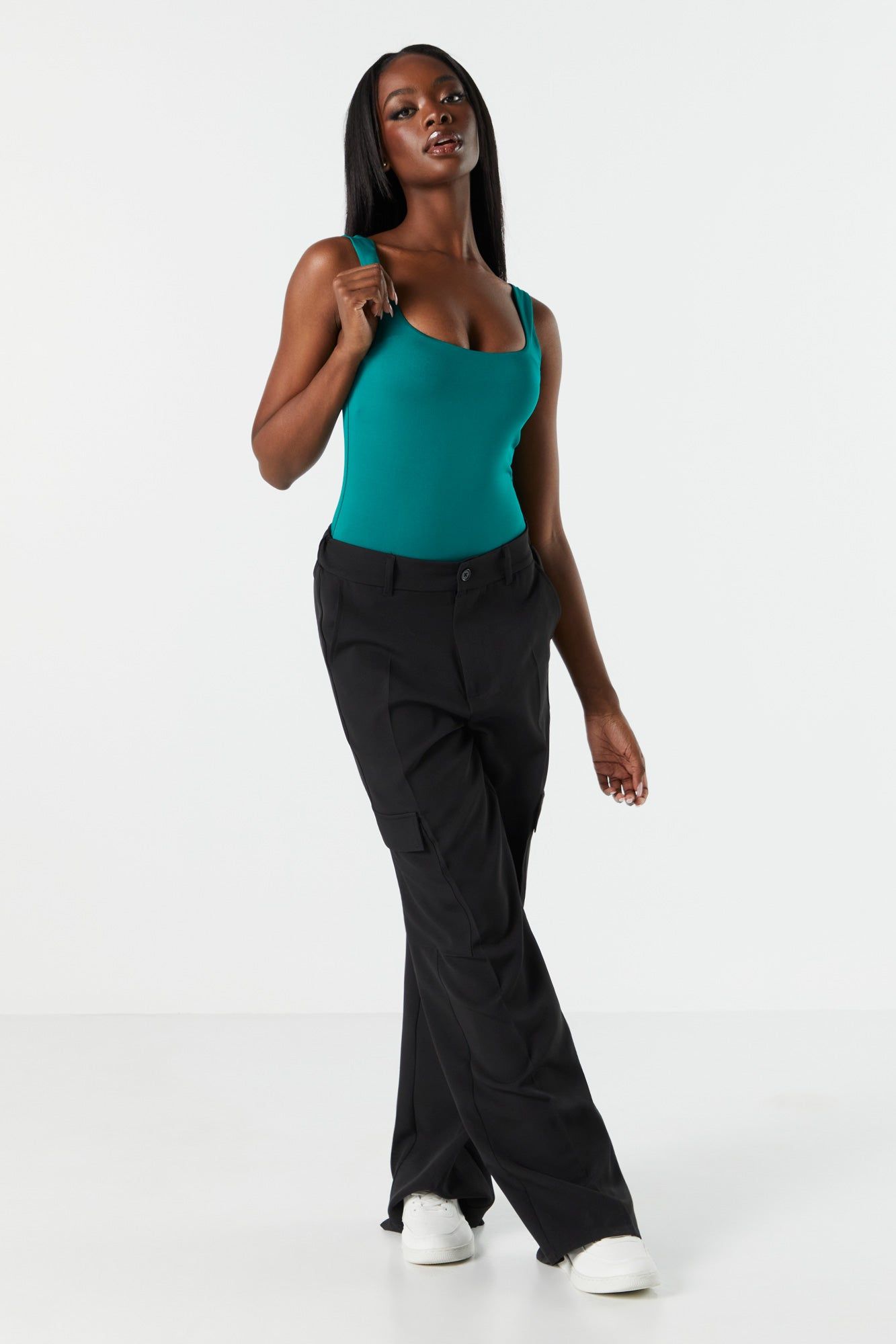 Square Neck Contour Tank Bodysuit sold by Urban Planet product image thumbnail 5