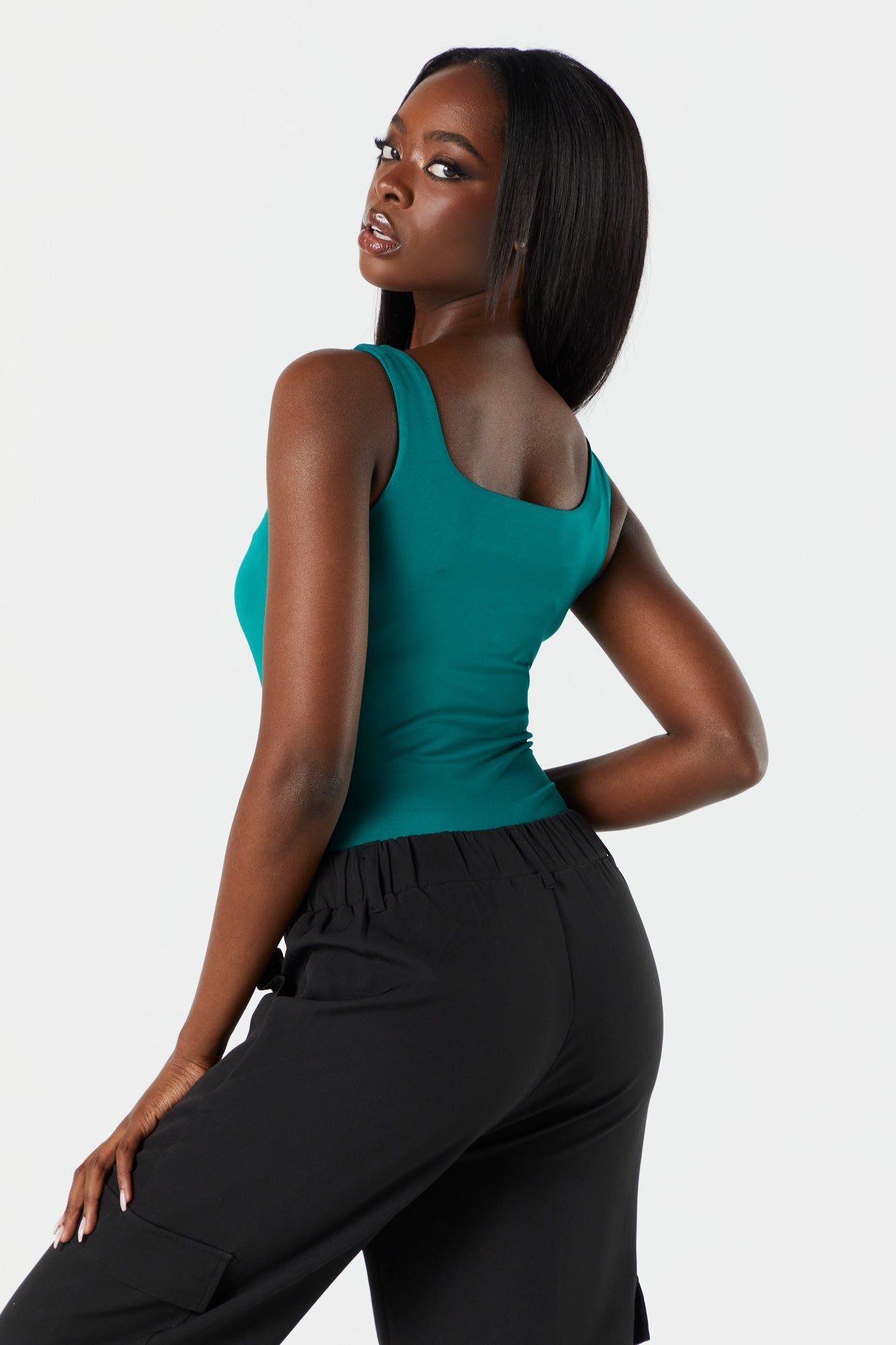 Square Neck Contour Tank Bodysuit sold by Urban Planet product image thumbnail 2