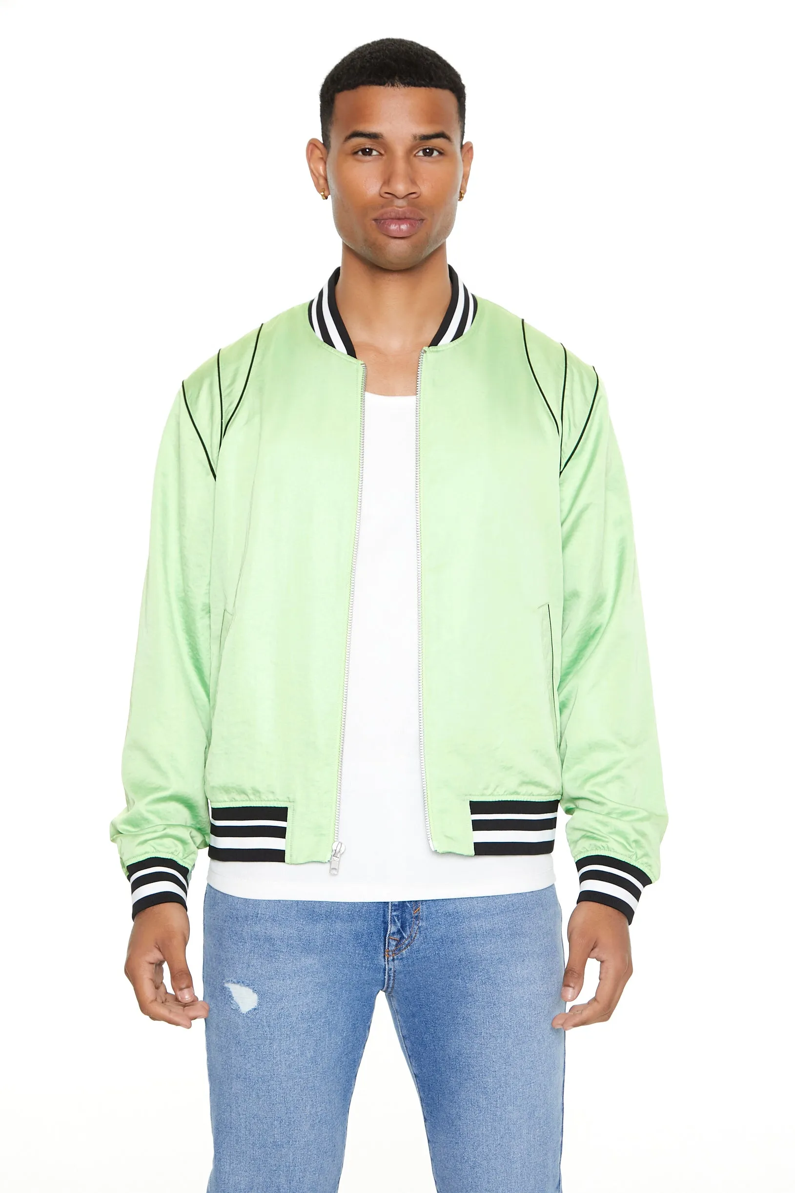 Piped Trim Bomber Jacket sold by Urban Planet product image thumbnail 4