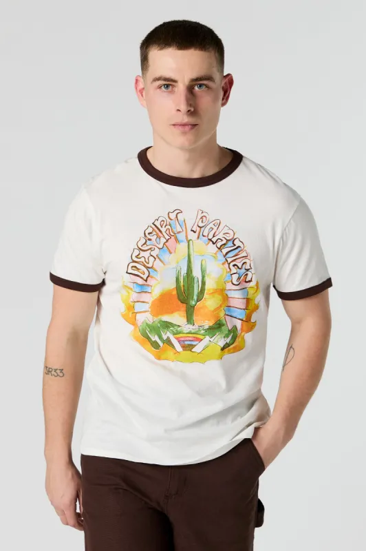 Desert Parties Graphic Ringer T-Shirt sold by Urban Planet