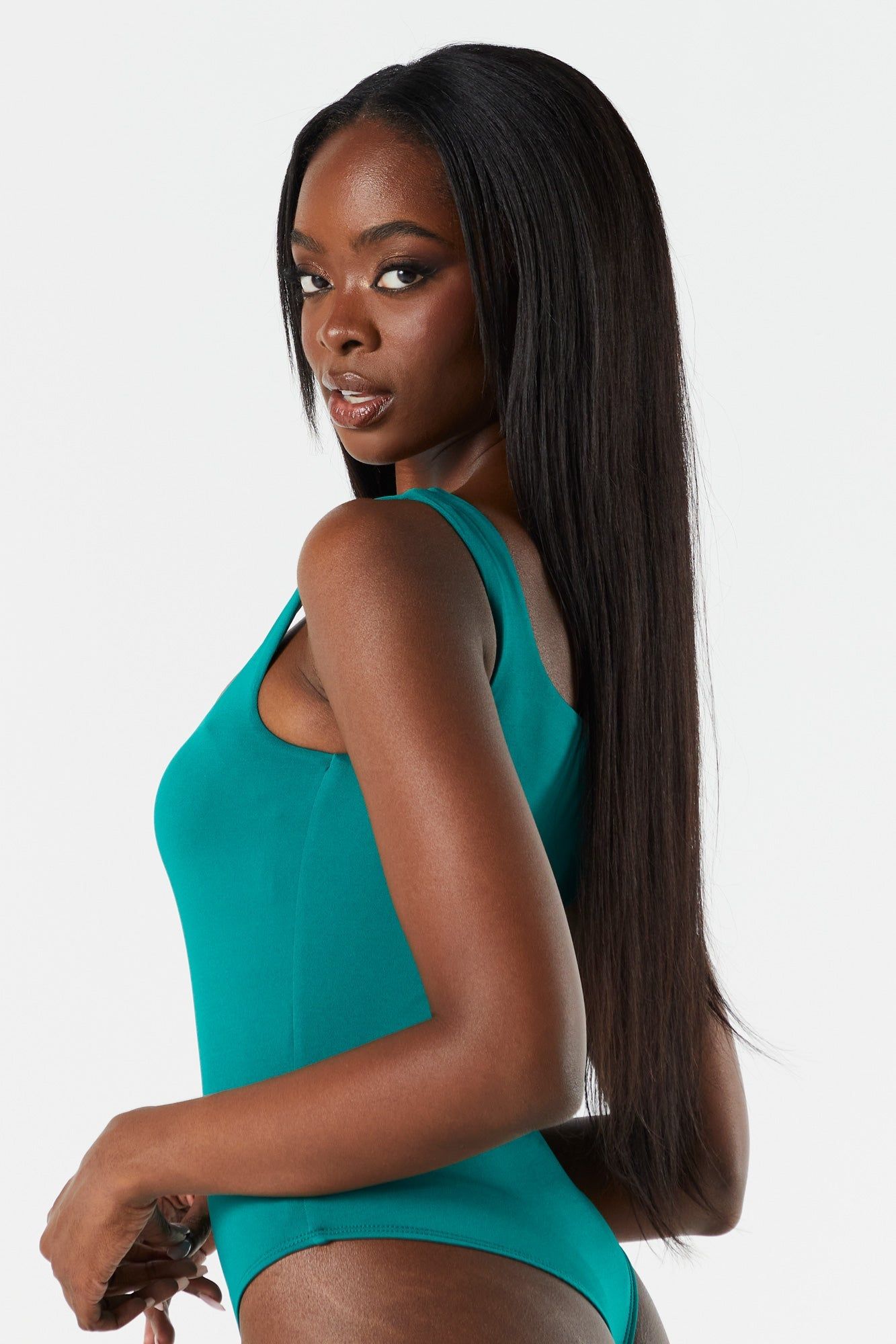 Square Neck Contour Tank Bodysuit sold by Urban Planet product image thumbnail 4