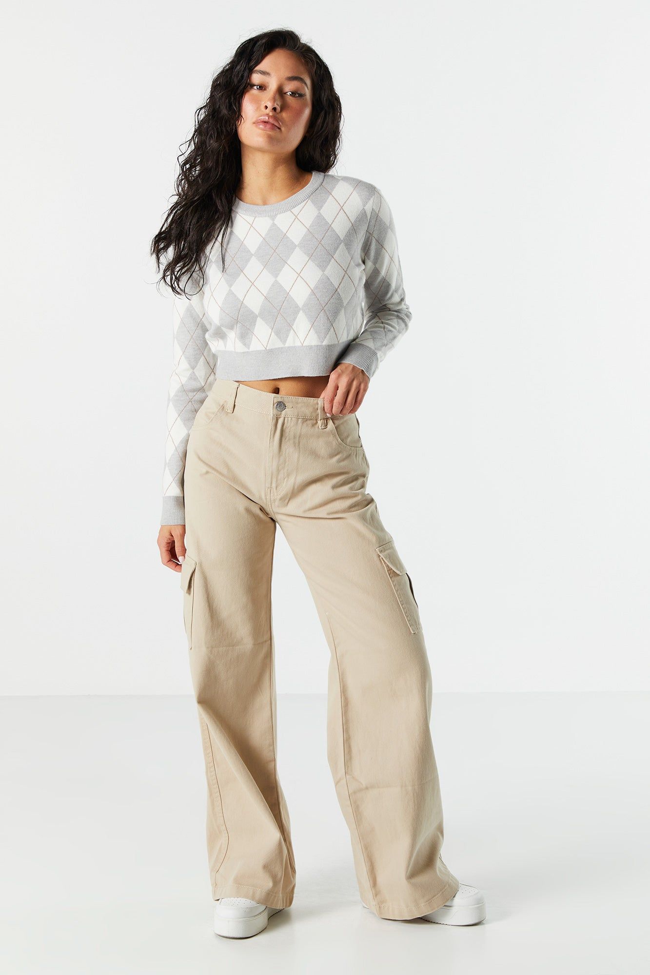Cropped Argyle Sweater sold by Urban Planet product image thumbnail 3