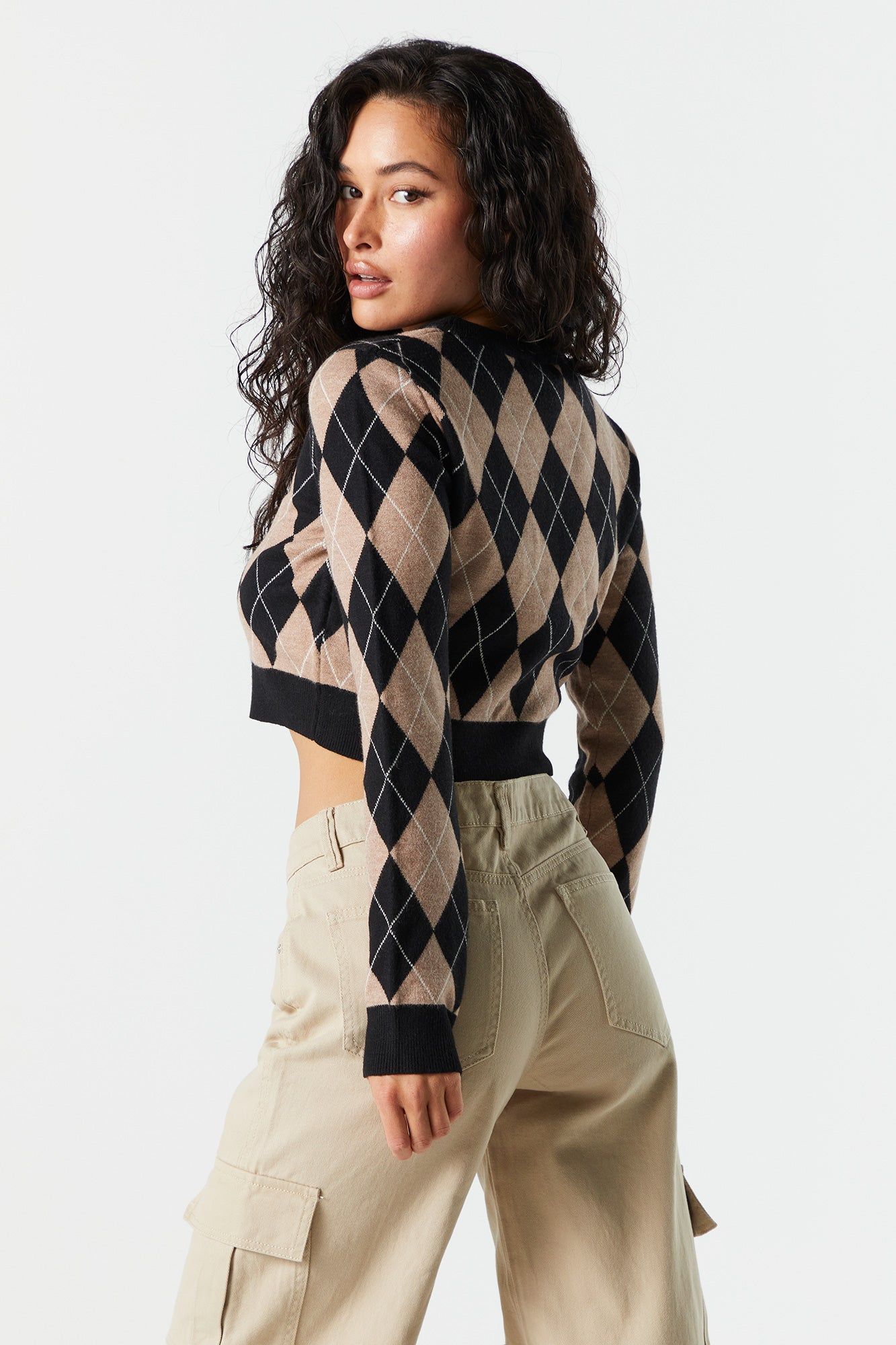 Cropped Argyle Sweater sold by Urban Planet product image thumbnail 5