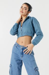 Cropped Zip-Up Hoodie sold by Urban Planet