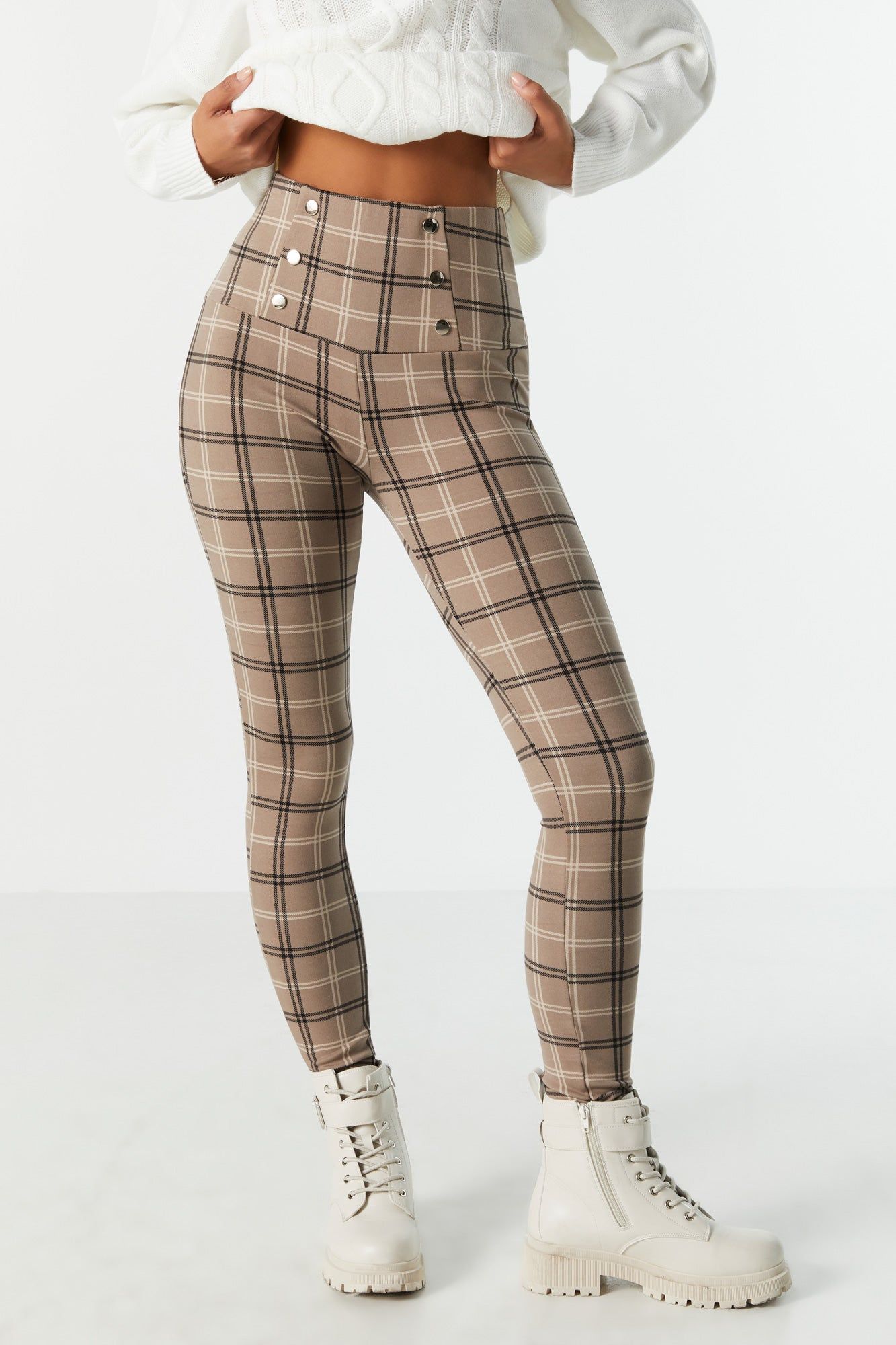 Plaid Button Legging sold by Urban Planet product image thumbnail 2