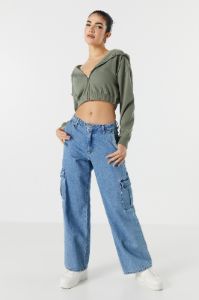 Cropped Zip-Up Hoodie sold by Urban Planet