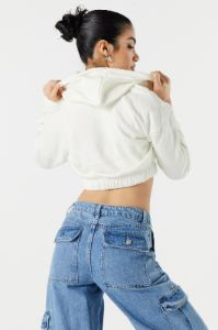 Cropped Zip-Up Hoodie sold by Urban Planet