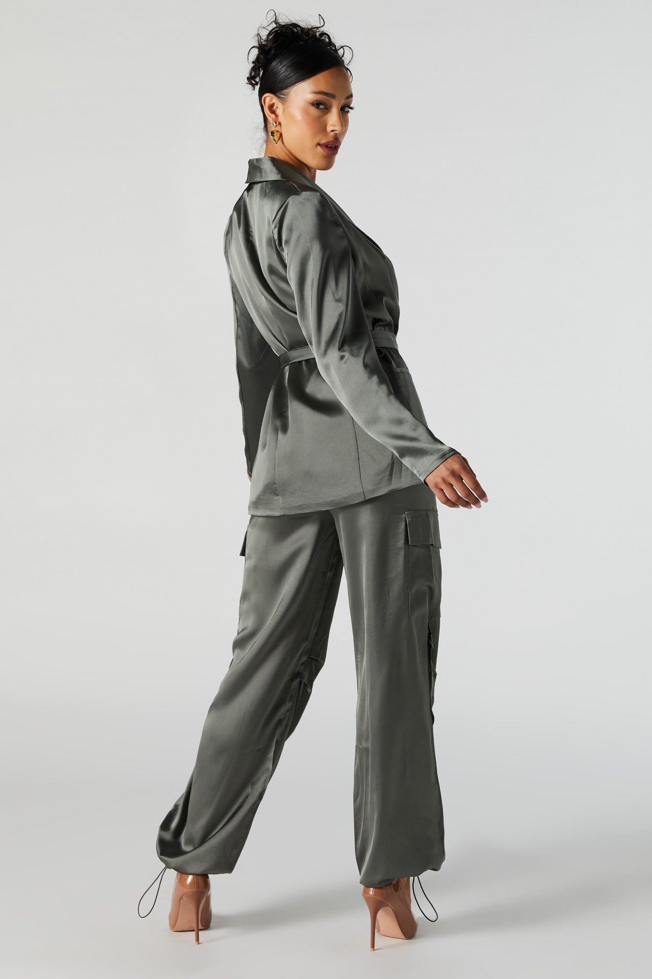 Jogger cargo en satin sold by Urban Planet product image thumbnail 3