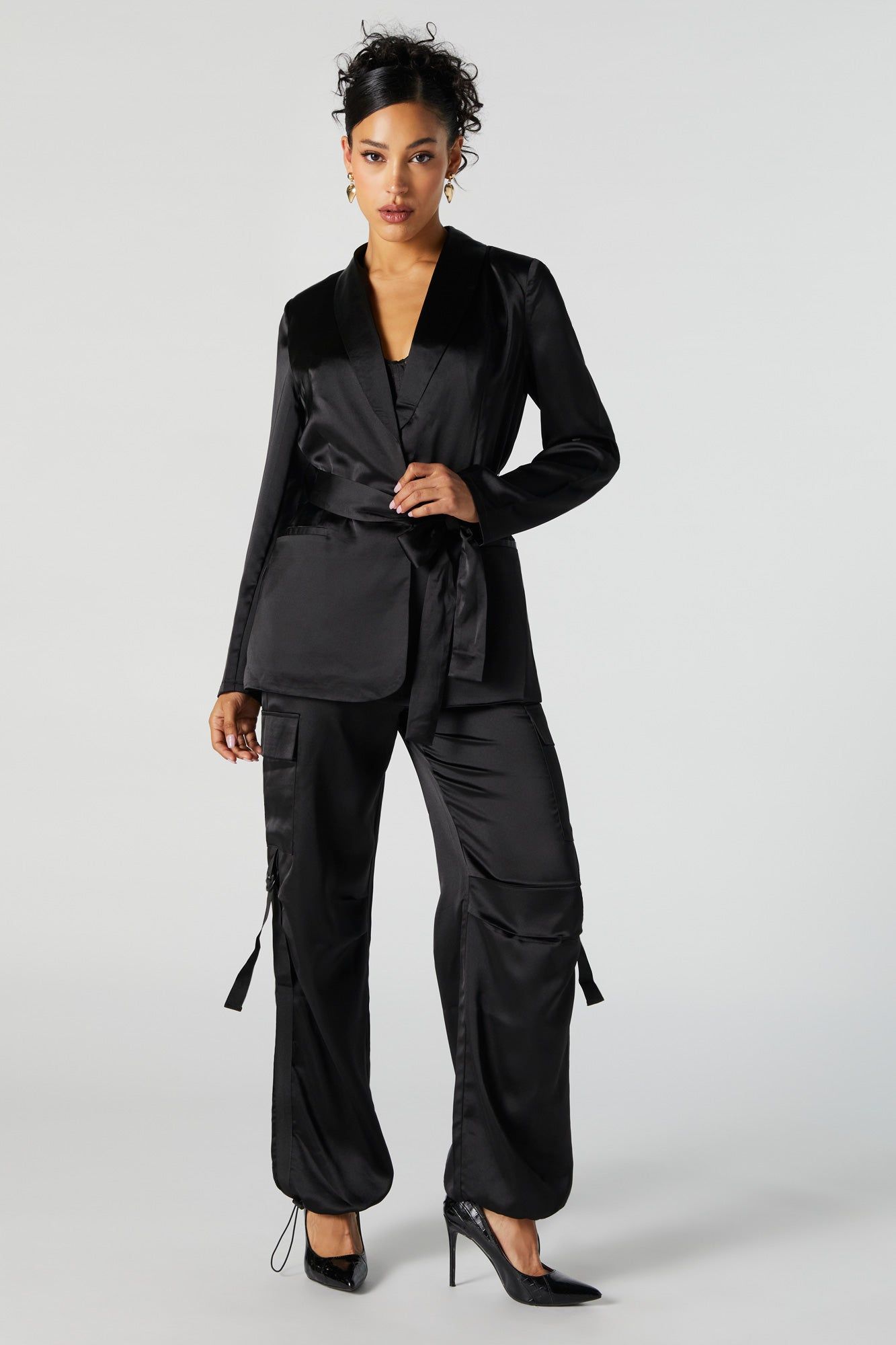 Jogger cargo en satin sold by Urban Planet product image thumbnail 4