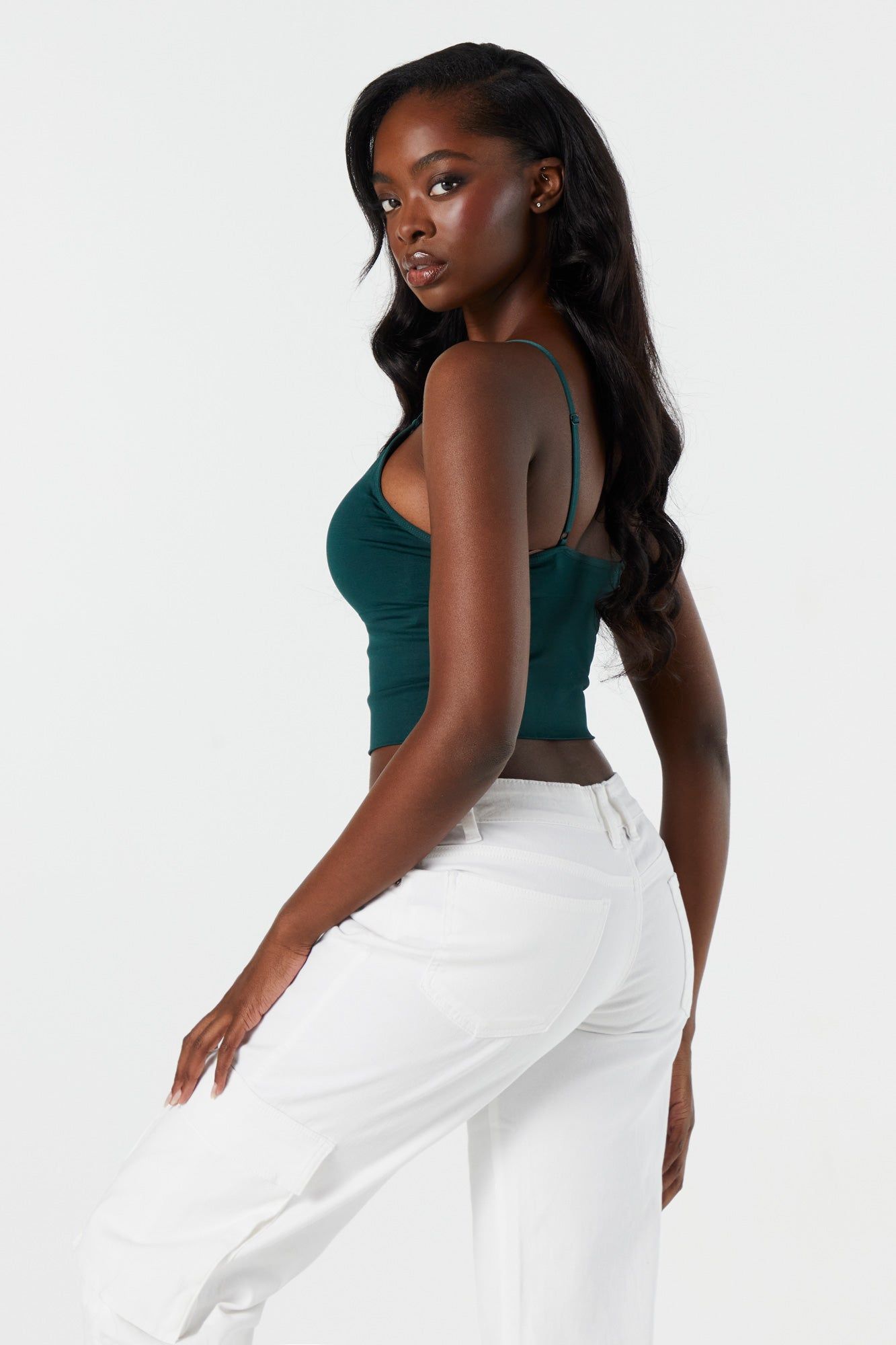 Solid Seamless Padded Cropped Tank sold by Urban Planet product image thumbnail 5