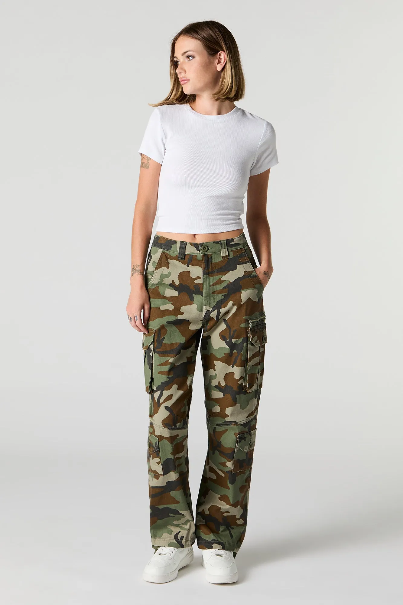 Tie Hem Straight Leg Cargo Pant sold by Urban Planet