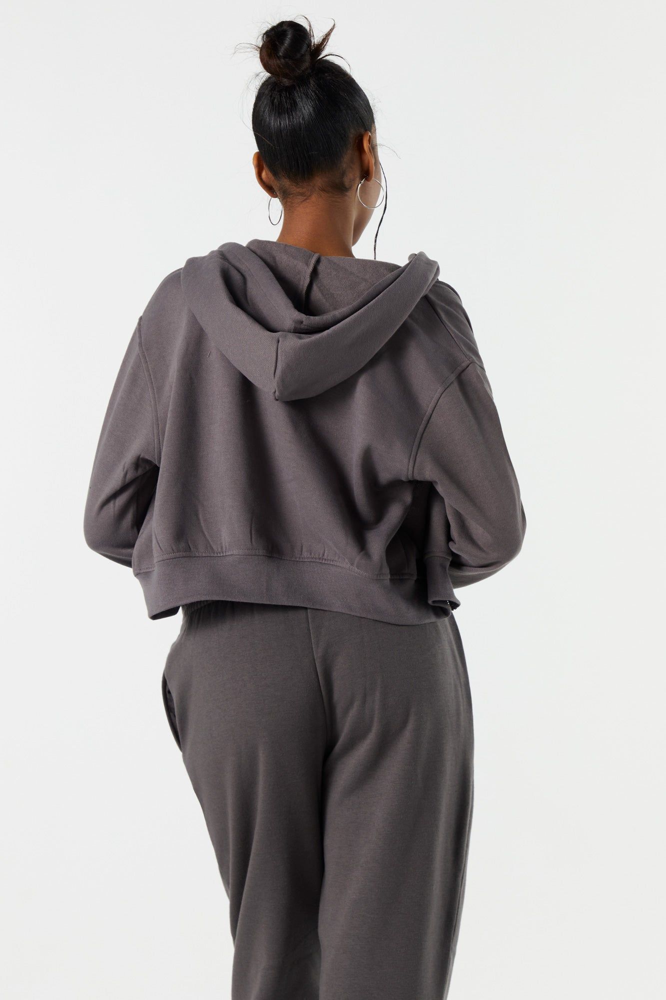 Fleece Zip-Up Cropped Hoodie sold by Urban Planet product image thumbnail 8