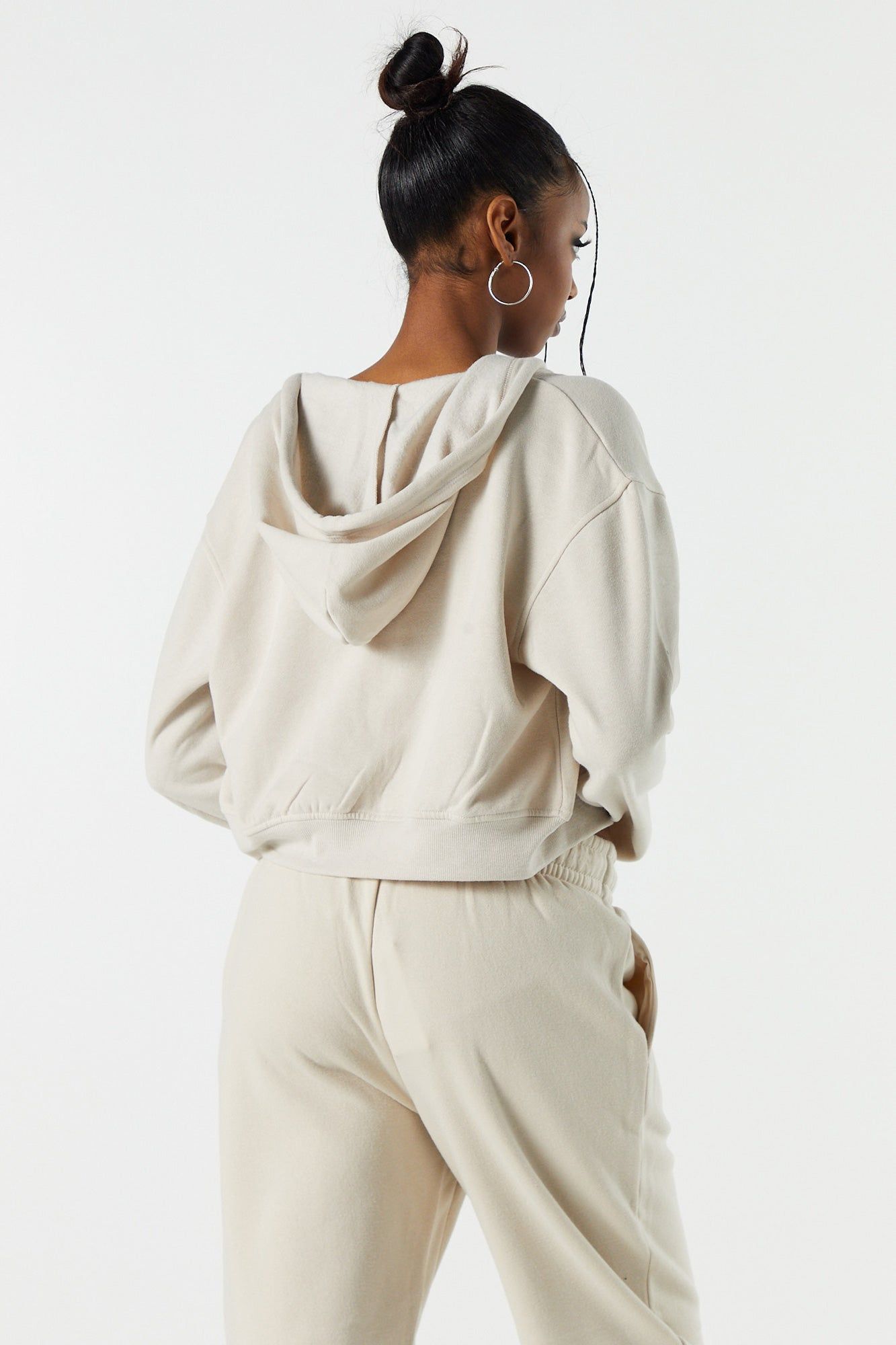 Fleece Zip-Up Cropped Hoodie sold by Urban Planet product image thumbnail 17