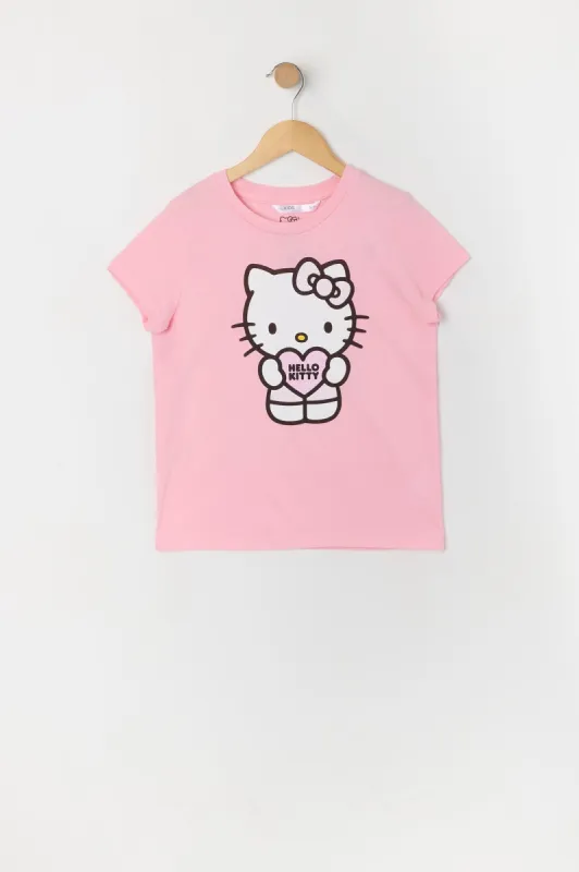 Girls Hello Kitty Heart Graphic T-Shirt sold by Urban Planet
