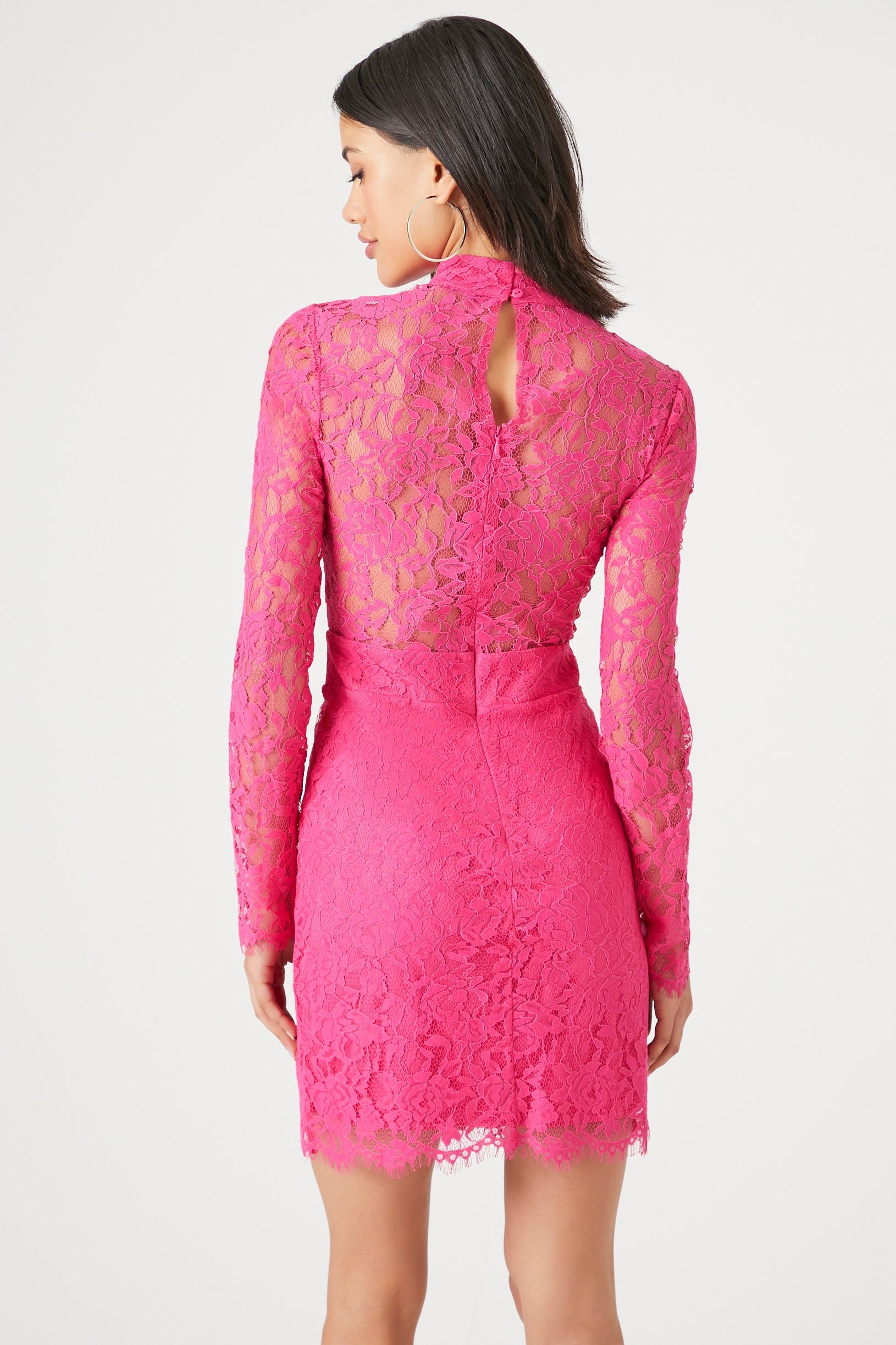 Lace Mock Neck Long Sleeve Dress sold by Urban Planet product image thumbnail 2