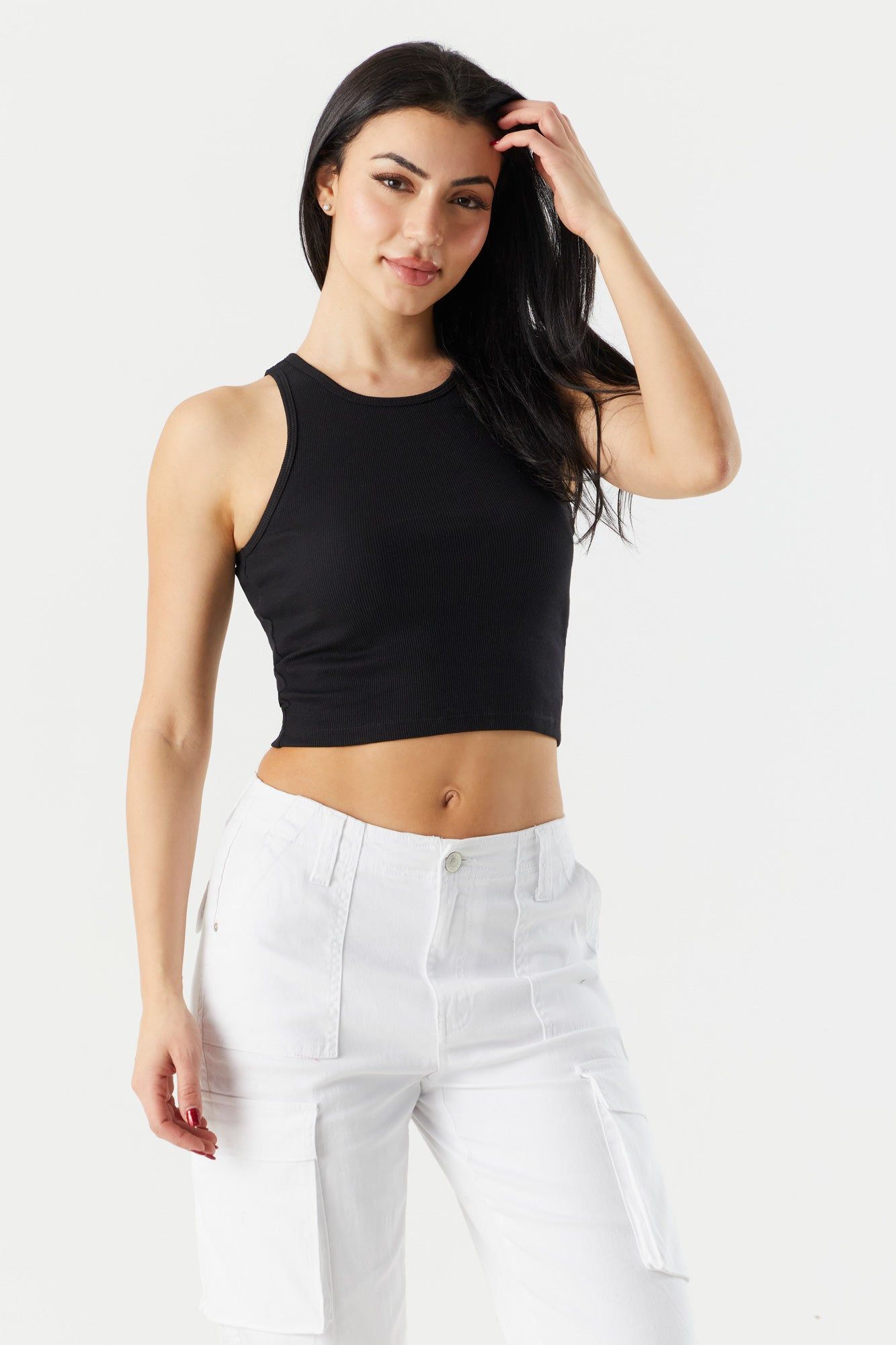 Débardeur côtelé basique à col montant sold by Urban Planet product image thumbnail 4