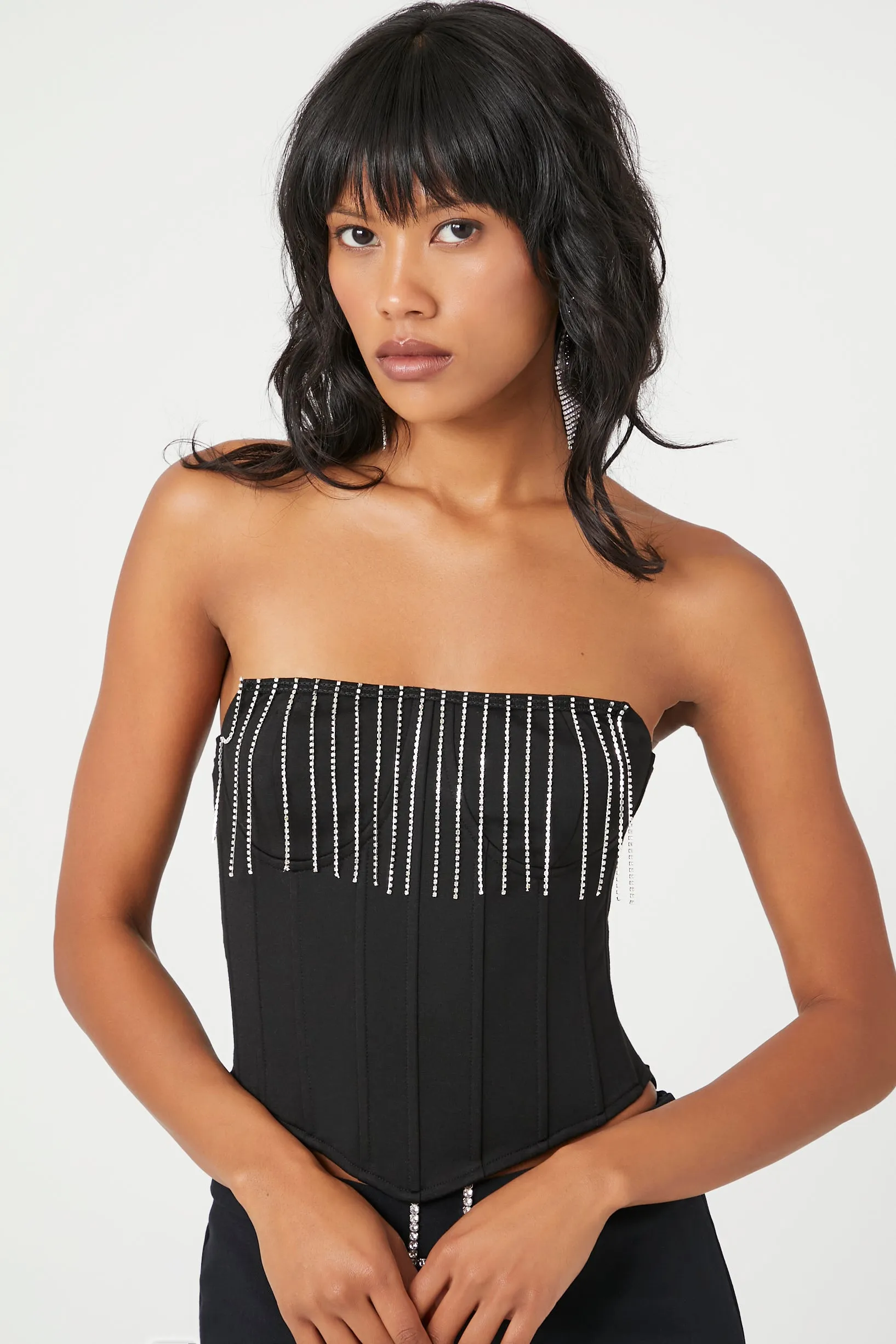 Rhinestone Fringe Tube Top sold by Urban Planet