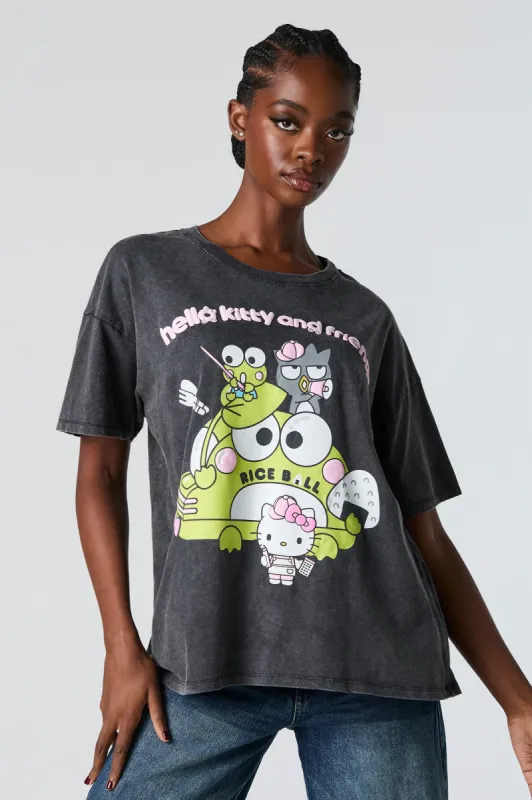 Hello Kitty n Friends Graphic Washed Boyfriend T-Shirt sold by Urban Planet